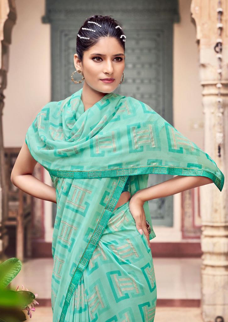 Kashvi Bansi Printed Georgette Fancy Ethnic Wear Saree Collection